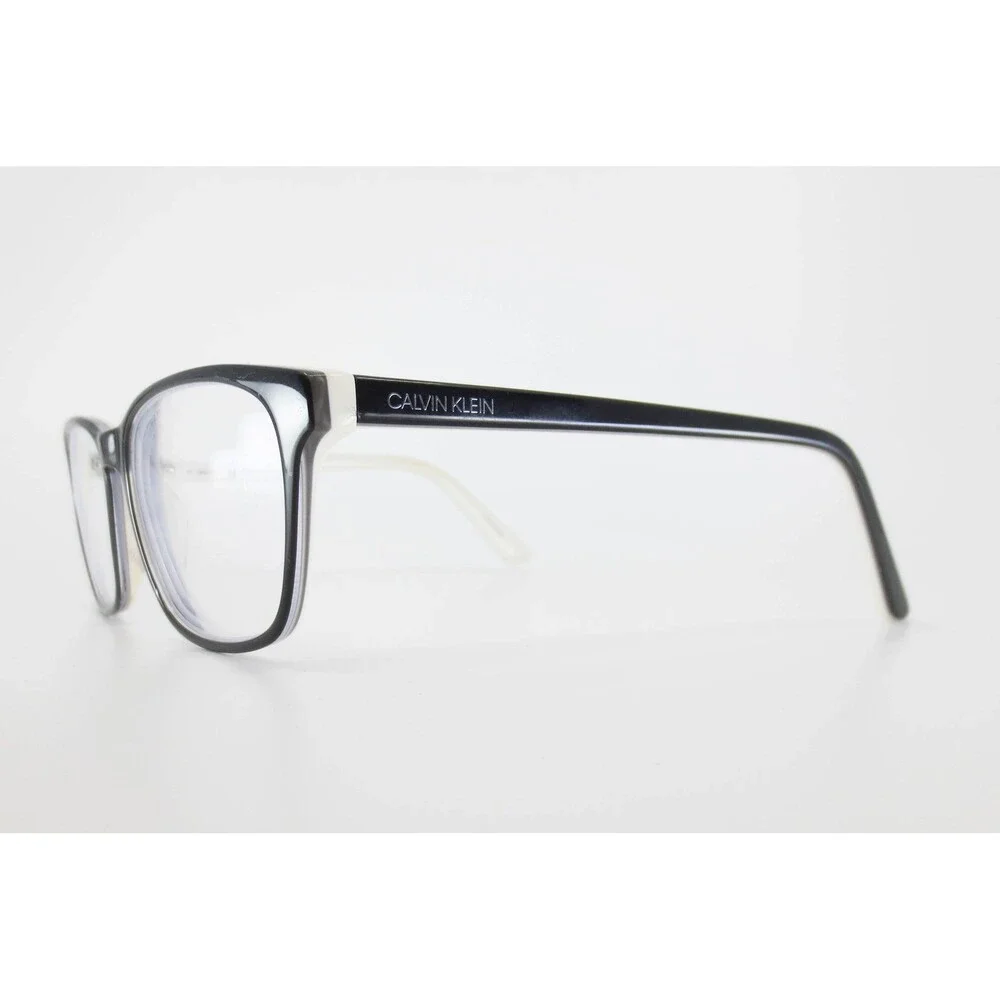 Calvin Klein CK18515 002 Black White Rectangular Eyeglass Frames 53-15-135